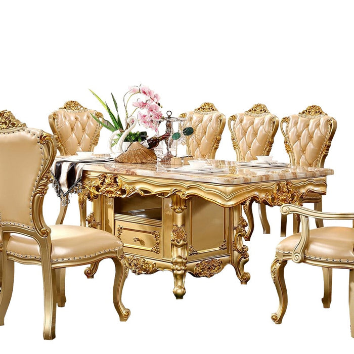 EUROPEAN MARBLE LUXURY VILLA DINING TABLE & CHAIR