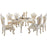 LUXURY EUROPEAN WHITE GOLD DINING TABLE & CHAIRS