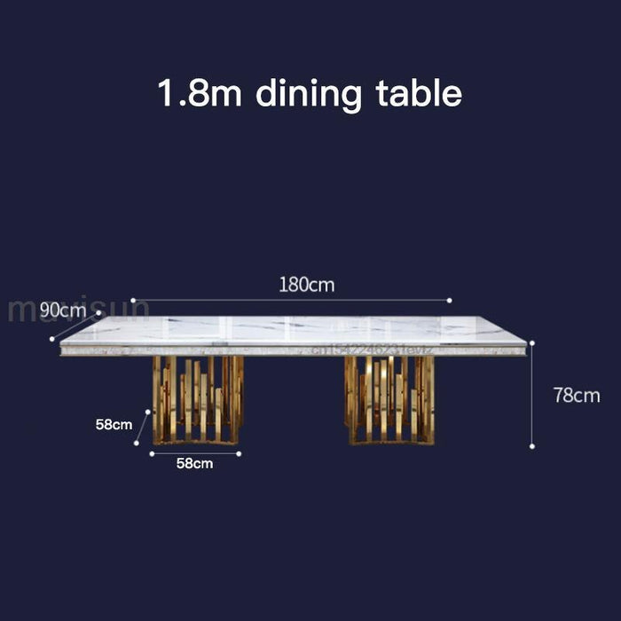 Luxury White Marble Dining Table Set