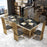 Luxury White Marble Dining Table Set