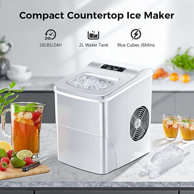 Portable Self-Cleaning Ice Maker