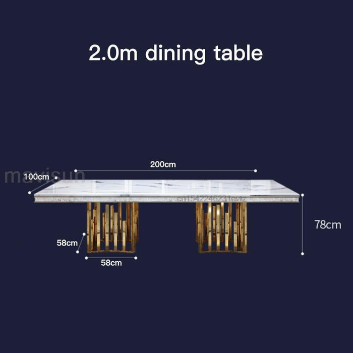 Luxury White Marble Dining Table Set