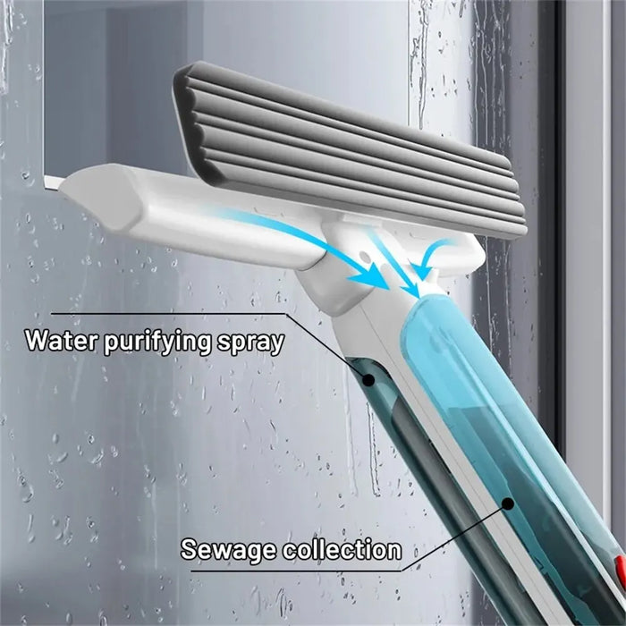 Window Cleaning Brush | Glass Wiper for Bathroom | Mirror | Long Handle Brush | Window Cleaner with Water | Home Cleaning Tools