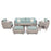 Outdoor Garden Sofa 7 Piece Resin Wicker Patio Sofa