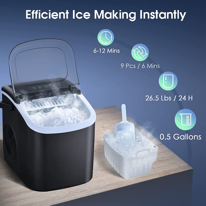 Portable Self-Cleaning Ice Maker