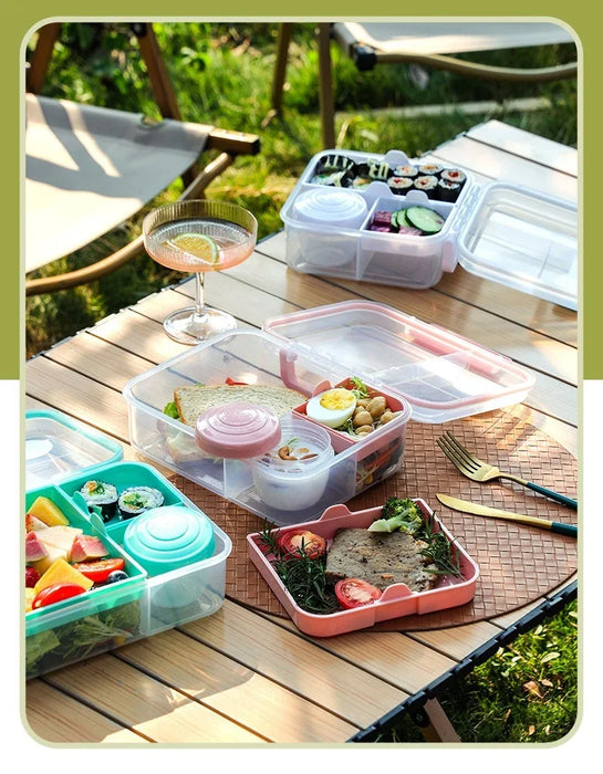 Portable Handle design Double layer Lunch box Compartment Bento Boxes Workers| Students |Toddlers | Bento Containers | Outdoor | Salad | Picnic box