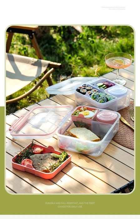 Portable Handle design Double layer Lunch box Compartment Bento Boxes Workers| Students |Toddlers | Bento Containers | Outdoor | Salad | Picnic box