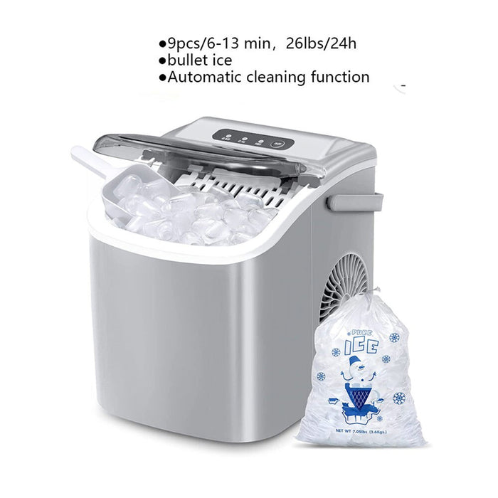 Portable Self-Cleaning Ice Maker