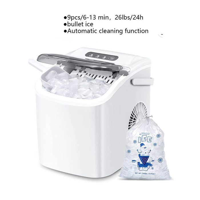 Portable Self-Cleaning Ice Maker