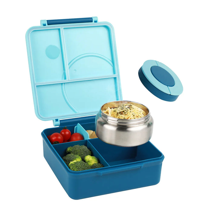 Four-Grid Bento Lunch Box With Insulated Soup, For Kids, Moms, Dads, Teenagers And Workers At School Canteen, Back to School