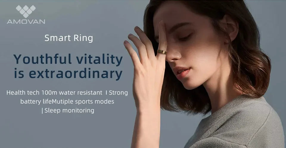 Health Tracker Smart Ring, Heart Rate & Blood Oxygen Monitoring, Sleep Monitoring, Fitness