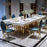 Luxury White Marble Dining Table Set