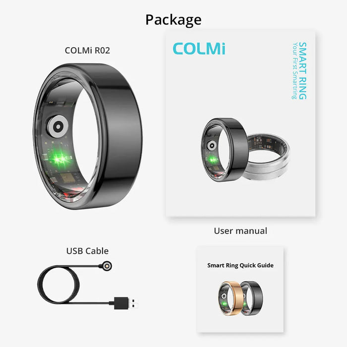 New COLMI R02 Military Grade Smart Ring| Titanium Steel Case - Health Monitoring, Fitness, Waterproof, Sleep Monitoring