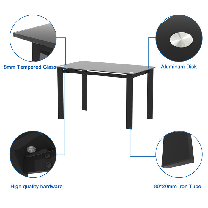 Modern Tempered Glass Dining Set