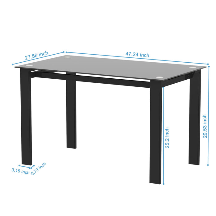 Moderne eetset van gehard glas