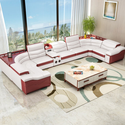 Italian Cow Genuine Leather Couch Set